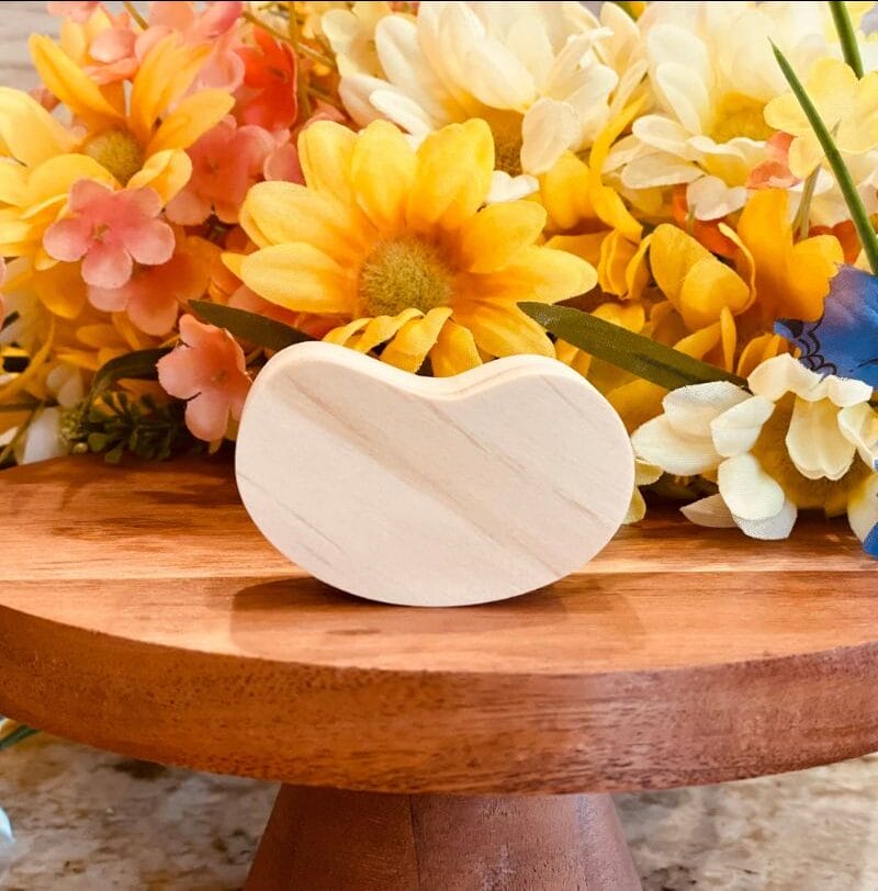 Bean Shaped Craft Wood, Unfinished Tiered Tray Decor, Wood Bean, DIY Easter Decor, DIY Wood Crafts, DIY Spring Decor, Ready to Paint Craft Wood, Unfinished Wood Craft, Easter Crafts, Easter Tiered Tray Decor, Free Standing Wood Bean, Read to Paint Wood Bean