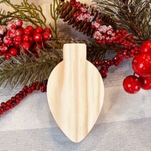 Holiday Light Bulb Shaped Craft Wood, Christmas Tiered Tray Decor, Christmas C9 Bulb, DIY Christmas Decor, Free Standing Craft Wood, Ready to Paint Craft Wood, Unfinished Tiered Tray Decor, DIY Craft Wood, Chunky Wood Light Bulb