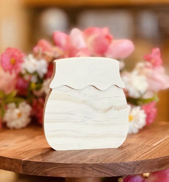 Jam Jar Shaped Craft Wood, Unfinished Tiered Tray Decor, Free Standing Wood Jam Jar, Summer Decor, Ready to Paint Wood Jam Jar, Ready to Paint Craft Wood, Free Standing Craft Wood, DIY Tiered Tray Decor, DIY Chunky Wood Jam Jar, Fruit Decor, Farmhouse Decor