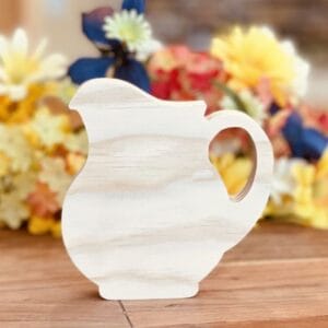 Pitcher Shaped Craft Wood, Unfinished Tiered Tray Decor, Free Standing Wood Lemonade Pitcher, Summer Decor, Ready to Paint Wood Summer Pitcher, Ready to Paint Craft Wood, Free Standing Craft Wood, DIY Tiered Tray Decor, DIY Chunky Wood Ice Tea Pitcher