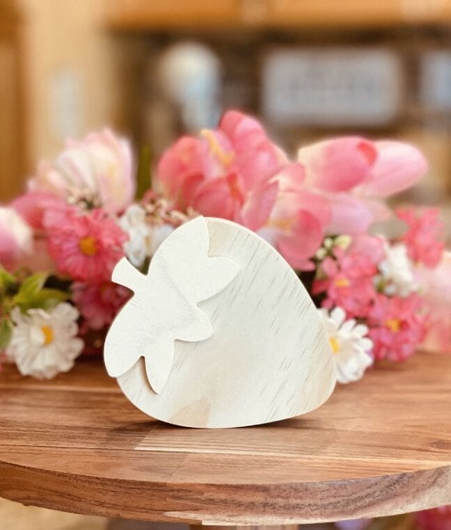 Strawberry Shaped Craft Wood, Unfinished Tiered Tray Decor, Summer Decor, Ready to Paint Wood Strawberry, Fruit Decor, Ready to Paint Craft Wood, Free Standing Craft Wood, DIY Tiered Tray Decor, DIY Chunky Wood Strawberry, Farmhouse Kitchen Decor