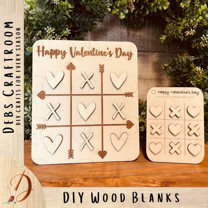 Tic Tac Toe Board for Valentine’s Day | DIY Wood Blank for Decor or Play
