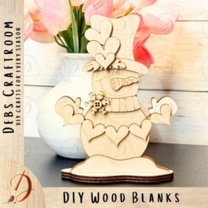 Valentine Snowman with Heart Banner Shelf Sitter