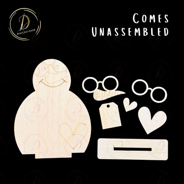 Nerdy Valentine Snowman Shelf Sitter - Image 2