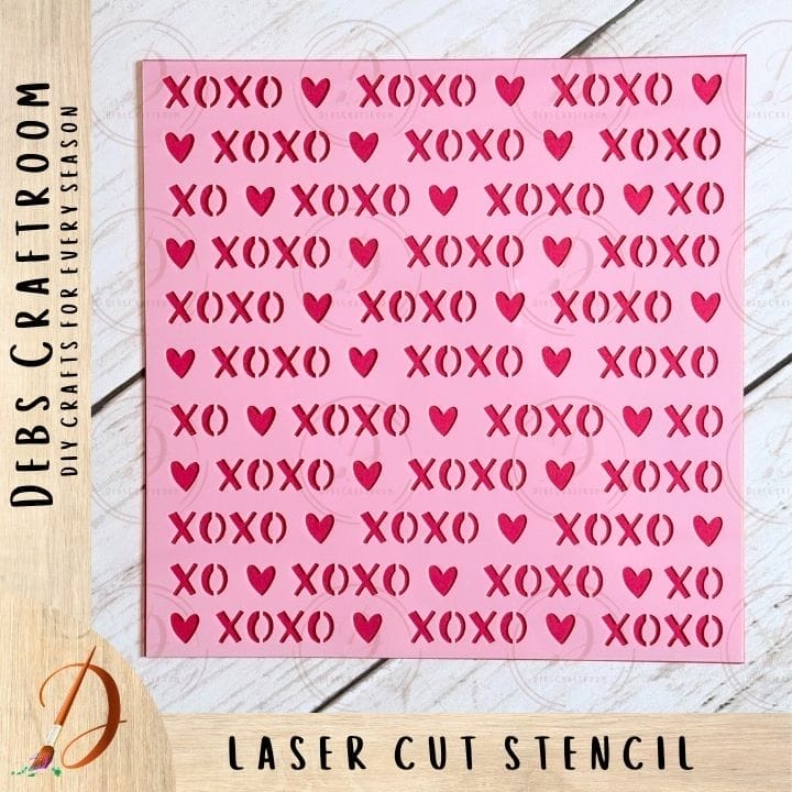 XOXO & Hearts Stencil