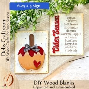 Cider Season & Caramel Apple Signs: Add-On for Use with 6.25" x 5" Interchangeable Frames