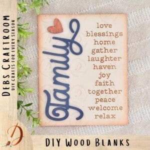 Family Word Sign: Add-On for Use with 6.25" by 5" Interchangeable Frames