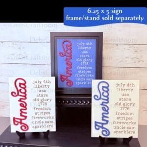 Alternative view of America Word Sign | Add-On for Use with 6.25" by 5" Interchangeable Frames
